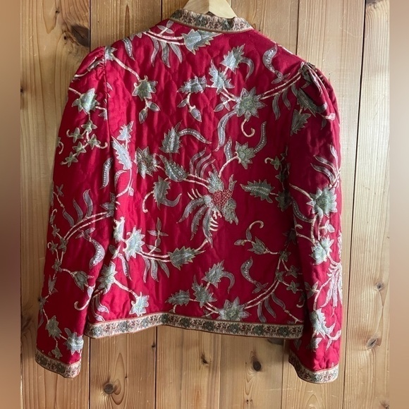 vintage 70s 80s quilted Puff Sleeve jacket - Picture 5 of 6